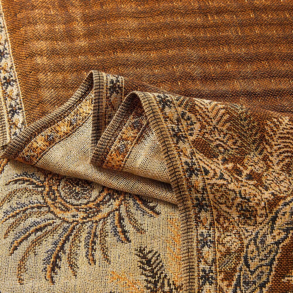 8877 Big Paisley Pashmina Shawl Wrap Scarf Double Layers Reversible - Picture 4 of 5